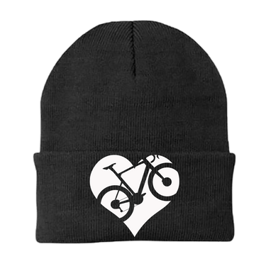 Heart Bike Embroidered Beanie